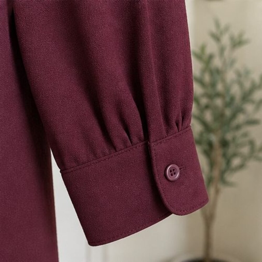 Burgundy Ruffle Blouse - Picture 5 of 6